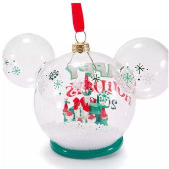 Disney Parks Mickey Icon Fantasyland Castle Glass Ball Christmas Ornament 26 New