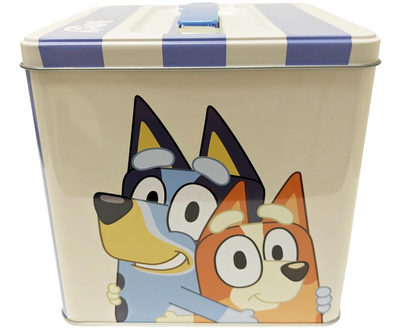 Disney Cartoon Bluey and Bingo Tin Box Officially Licensed Stack Store Carry
