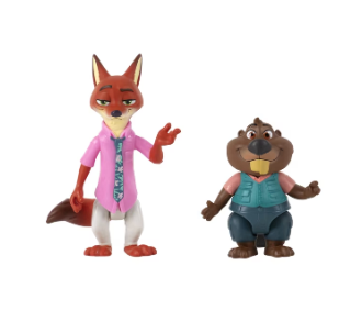 Disney Zootopia 2 Pack Figure Pack Nick Wilde & Nibbles Maplestick New with Tag