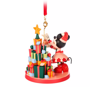 Disney Parks Sketchbook Minnie Elf Christmas Tree Ornament New with Tag