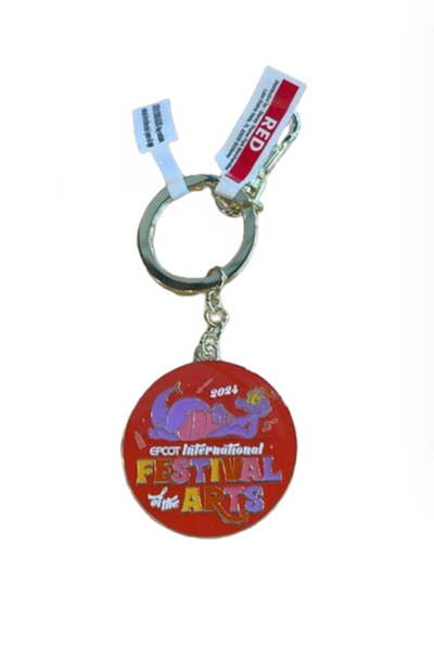 Disney 2024 Festival of Arts Figment Metal Round Keychain New with Tag