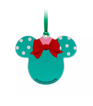 Disney Parks Festive Minnie Santa Ceramic Christmas Ornament New With Tag