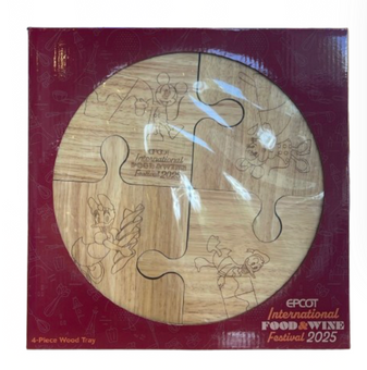 Disney Parks Epcot Food & Wine 2025 Festival 4 Pcs Wood Tray New With Tag
