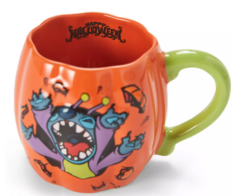 Disney Parks Stitch Halloween Pumpkin Coffee Mug New with Tag