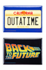 Universal Studios Back To The Future Logo and OUTATIME License Plate Magnet Set