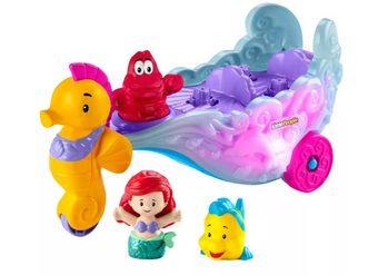 Disney Princess Little People Ariel’s Light-Up Sea Carriage Musical Vehicle New