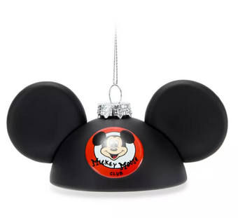 Disney Parks Mouseketeer Ear Hat Glass Mickey Mouse Club Ornament New With Tag