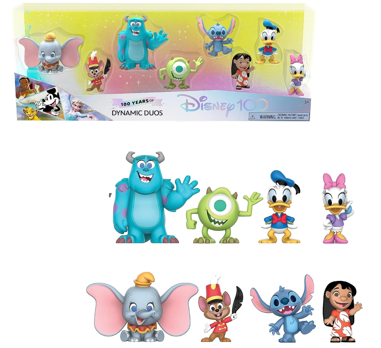 Disney100 Years of Dynamic Duos 8-Pcs Figure Pack Play Toys New with Box