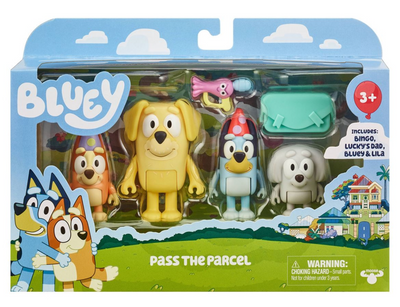 Bluey Pass the Parcel Figures - 4pk Toy New With Box