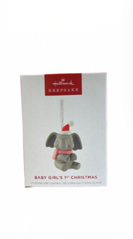 Hallmark 2025 Keepsake Baby Girl's First Christmas Elephant Ornament New w Box