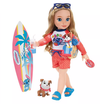 Disney ILY 4EVER Stitch Inspired 18” Doll and Beach Puppy Set Blonde Toy New
