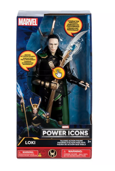 Disney Parks Marvel Loki Power Icons Talking Action Figure New With Box
