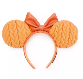 Disney Parks Minnie Mouse Orange Loungefly Ear Headband for Adults Pumpkin Spice