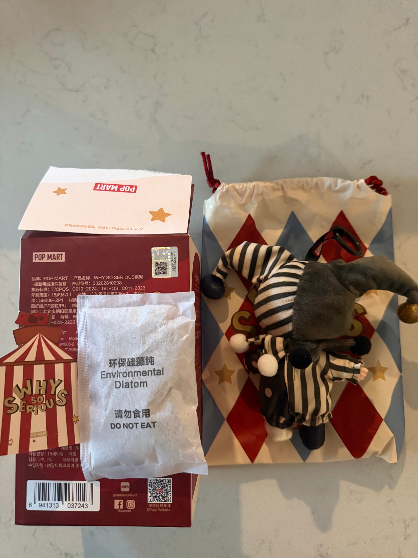 Pop Mart Labubu The Monsters Why So Serious Silver Mist Clown Vinyl Plush New