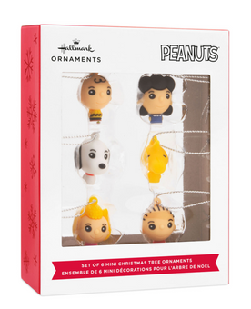 Hallmark Mini Peanuts Shatterproof Ornaments, Set of 6 New With Box