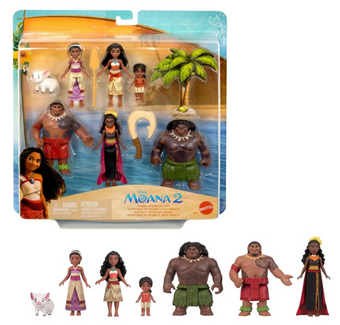 Disney Moana 2 Adventure Set with 6 Small Dolls & Accessories Toy New with Box