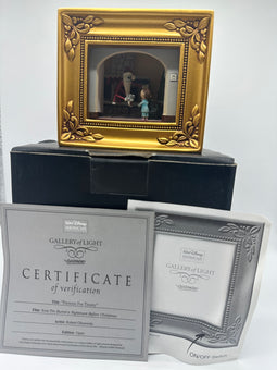 Disney Gallery of Light Olszewski Santa Jack and Timmy Like New Works W Box COA