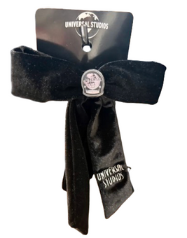 Universal Studios Black Velvet Bow Embroidered Logo New With Tag