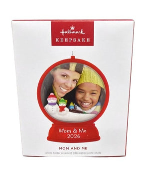 Hallmark Mom and Me Snow Globe 2026 Photo Frame Christmas Ornament New