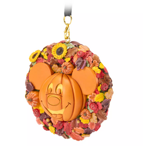 Disney Parks Halloween Mickey Jack-o'-Lantern Wreath Christmas Ornament New Tag