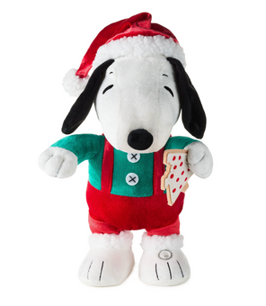 Hallmark Peanuts Santa Snoopy With Cookie Plush With Sound and Motion New w Tag