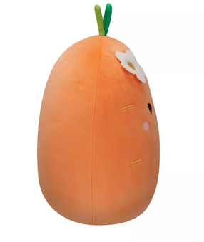 Squishmallows 12" Caroleena Orange Carrot w Green Top and Flower Pin Plush New