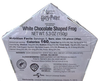 Universal Studios Harry Potter White Chocolate Shaped Frog New With Tag