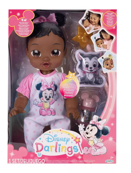 Disney Darlings Deluxe Feature Doll Minnie Dark Brown Hair/Eyes Toy New W Box