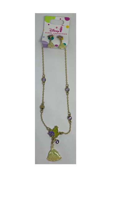 Disney Parks Collection Jewelry Tiana Earrings and Necklace Set New with Tag