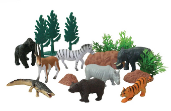 Disney Parks Wild Animals Mini Bucket Playset Toy Figures 18pc New With Tag