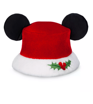 Disney Classics Christmas Mickey Ear Holiday Bucket Hat for Adults New with Tag