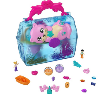 Polly Pocket Sparkle Cove Adventure Island Treasure Chest Playset Toy New W Box