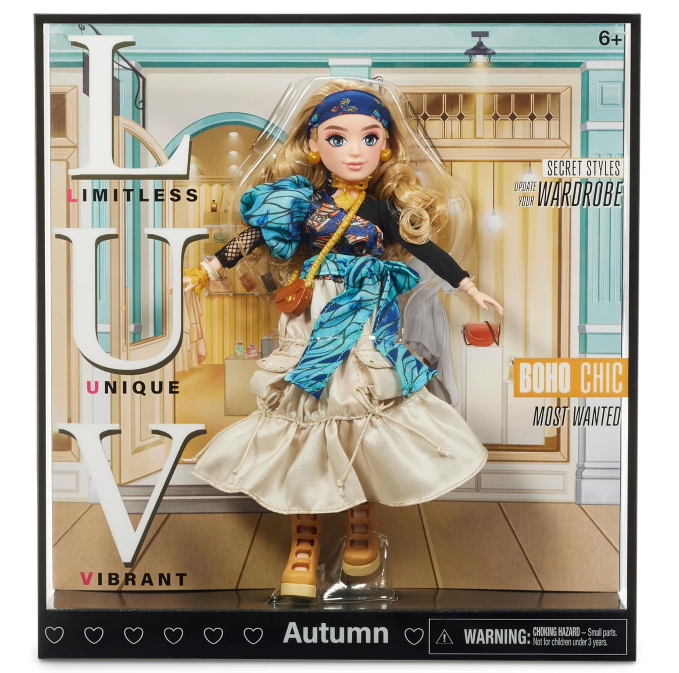 LUV Premium Fashion Doll Autumn Trendy Bohemian Style Doll 10" New With Box