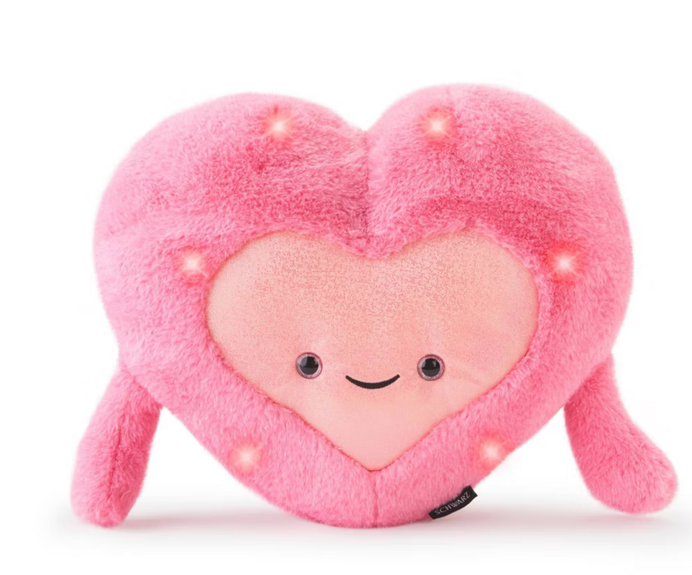 FAO Schwarz 12" Valentine Pink Glow Brights Heart Plush New with Tag