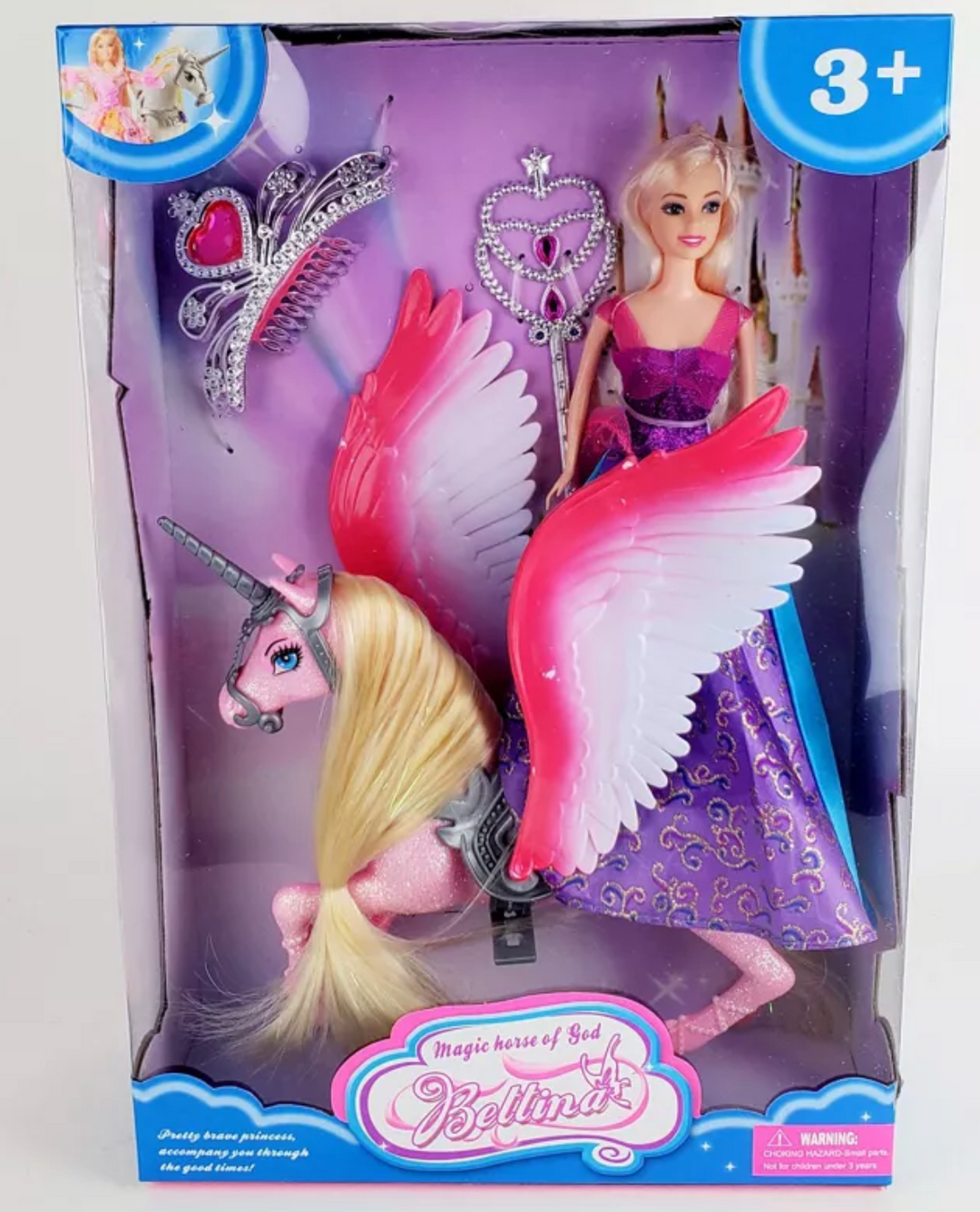 Novelty Products Girls Princess Barbie With Pegasus Play Set New