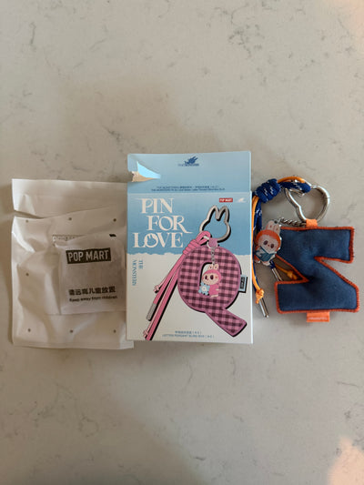 Pop Mart Labubu The Monsters Pin for Love Letter Pendant Z Keychain USA New
