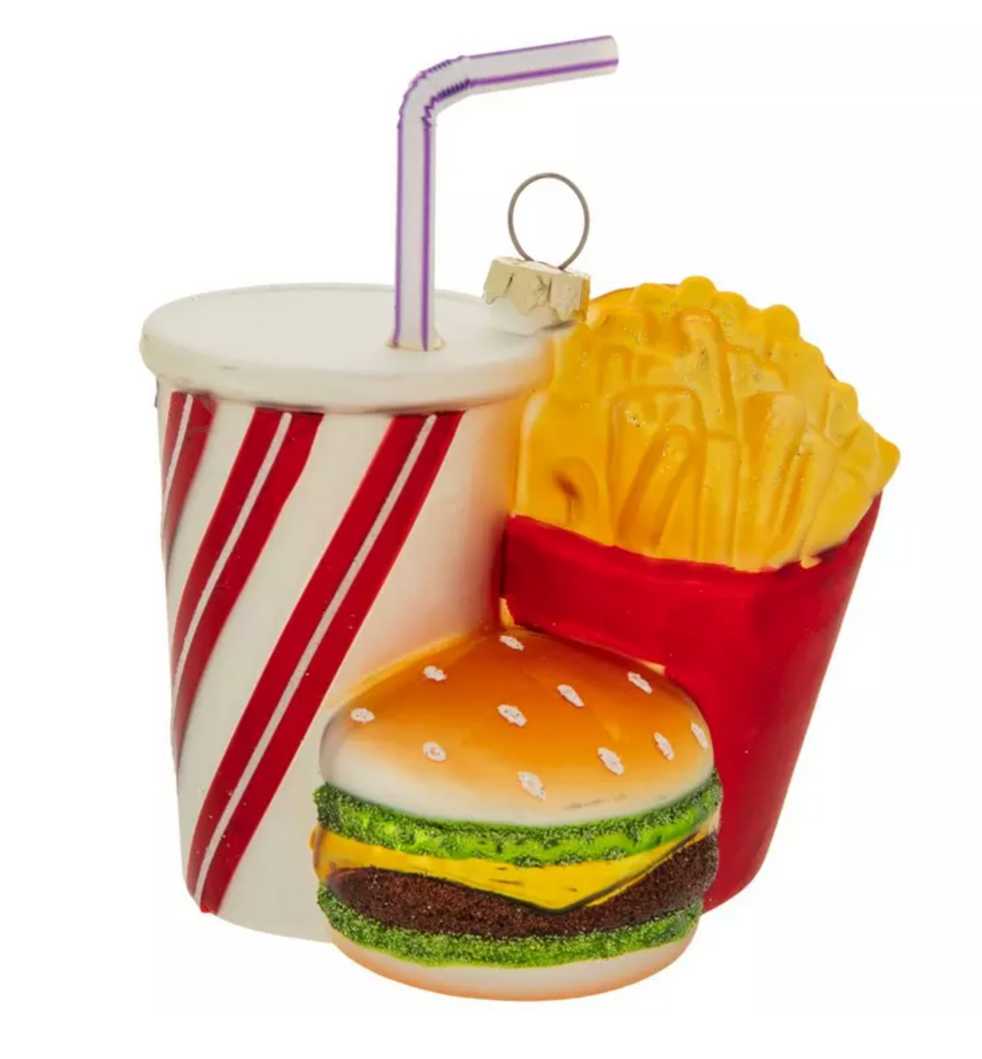 Robert Stanley Burger Combo Glass Christmas Ornament New with Tag