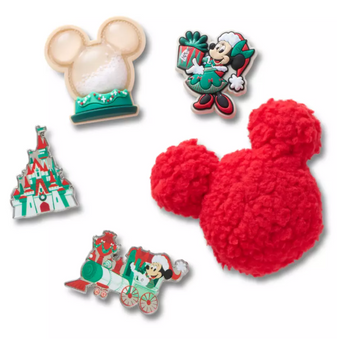 Disney Parks Mickey and Minnie Mouse Holiday Jibbitz Set by Crocs New with Tag
