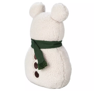 Disney Parks Mickey Mouse Icon Snowman Pillow Plush with Scarf New with Tag