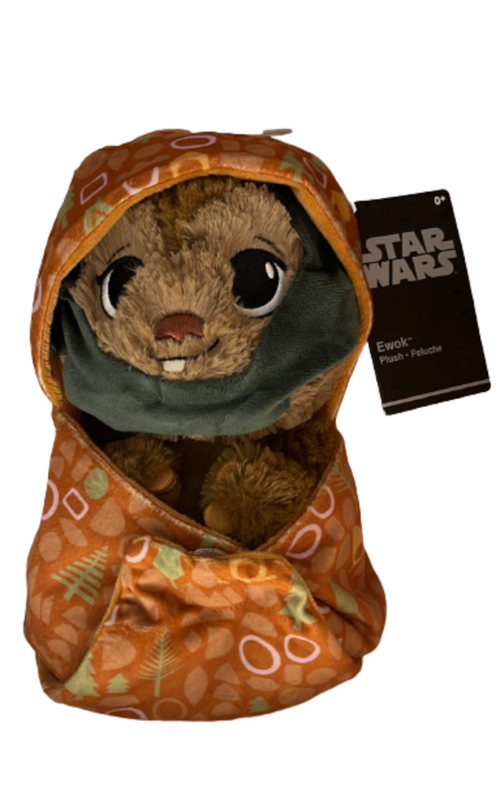 Disney Parks 2023 Star Wars Ewok Babies Plush in a Blanket Pouch New W I Love Characters