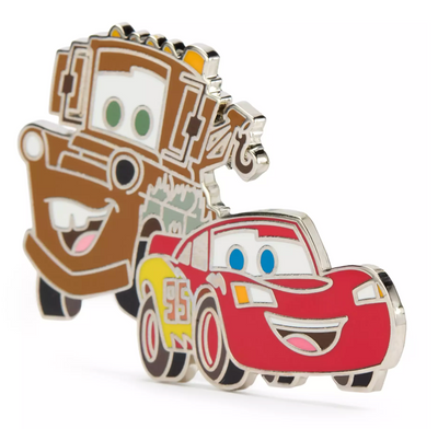 Disney Parks Lightning McQueen and Mater Pin Cars New With Card