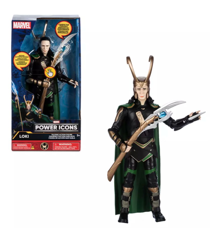 Disney Parks Marvel Loki Power Icons Talking Action Figure New With Box