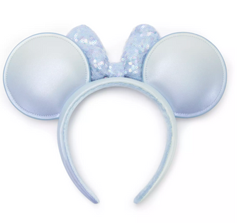 Disney Minnie Mouse Ear Headband for Adults Winter Blue New