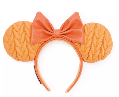 Disney Parks Minnie Mouse Orange Loungefly Ear Headband for Adults Pumpkin Spice