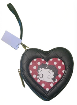 Universal Studios Betty Boop Love Heart Quilted Coin Wristlet New With Tag