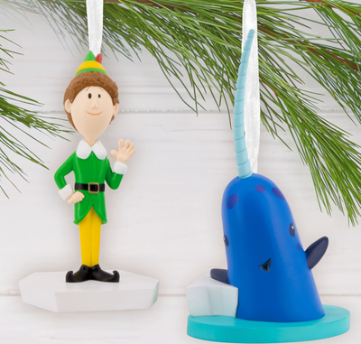 Hallmark Elf Storied Moments Christmas Ornament Set of 2 Buddy Elf Mr Narwhal