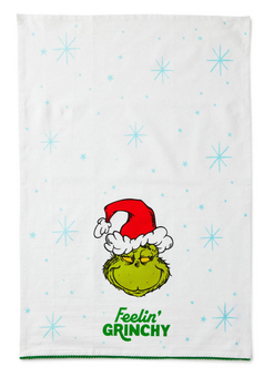 Hallmark Dr Seuss's How the Grinch Stole Christmas Feelin' Grinchy Tea Towel New