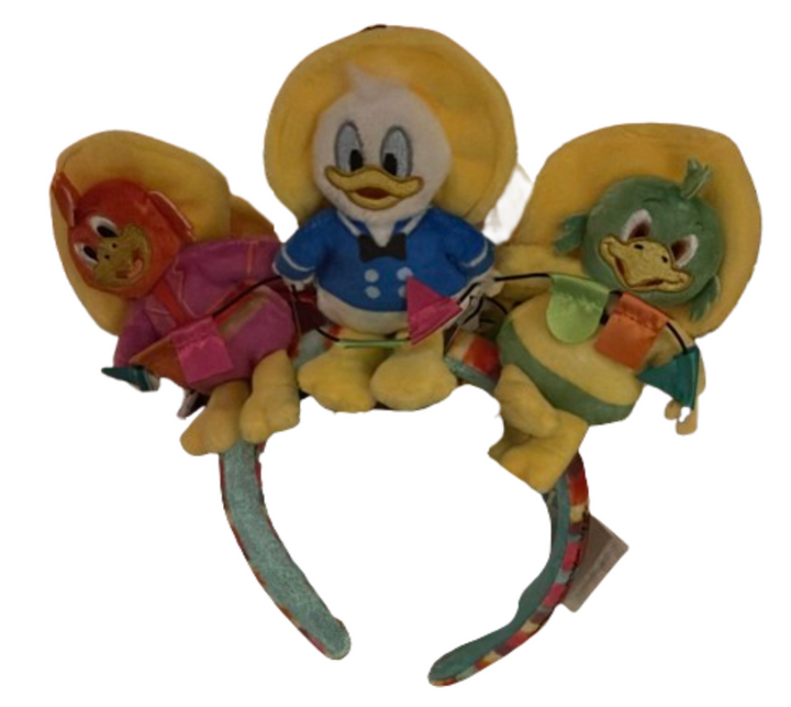 WDW EPCOT メキシコ　カチューシャ　ドナルド　ホセ　パンチート 3騎士 Disney Parks Epcot Mexico Three Caballeros Plush Ear Headbands New