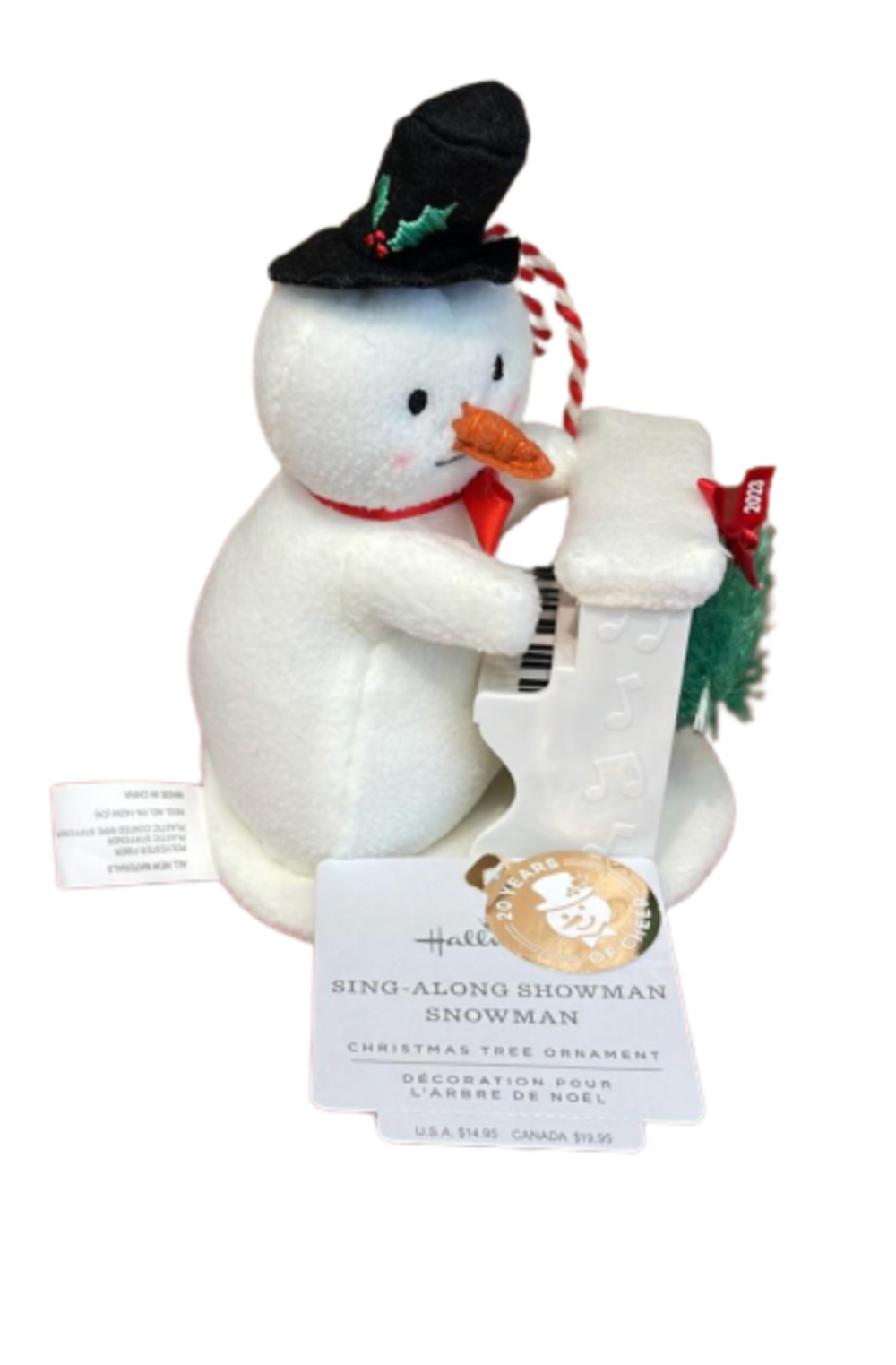 Hallmark 2023 20th Sing-Along Showman Christmas Plush Ornament New with Tag