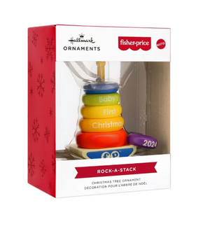 Hallmark Fisher-Price Rock-a-Stack Baby's 1st Christmas 2024 Ornament New W Box